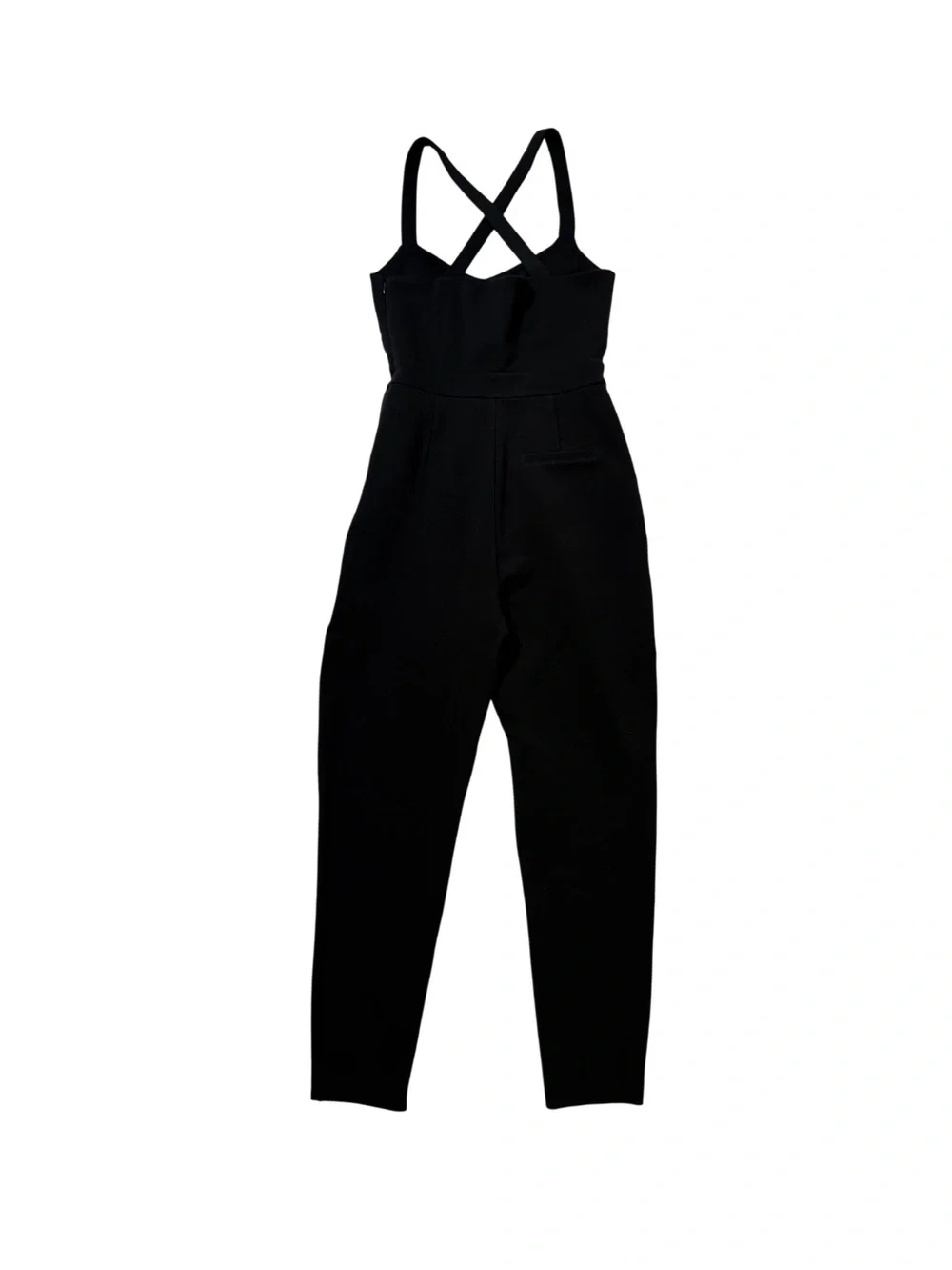 Anthropologie Black Jumpsuit Size XS Sleeveless Cross Back Elegant Romper.